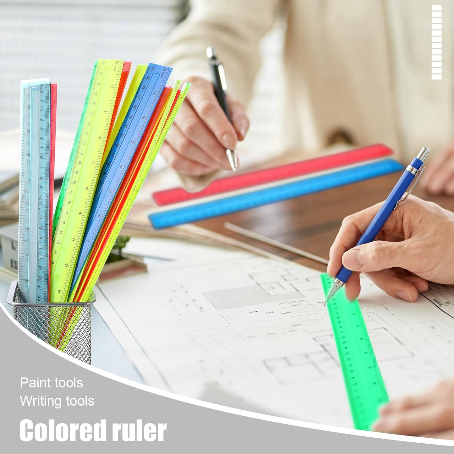 Panelee 306 Pcs 12 Inch Plastic Ruler Color Transparent Ruler Assorted Color Metric Clear Ruler with Inches and Centimeters for Kids School Home Classroom Office Back to School Gifts Supplies