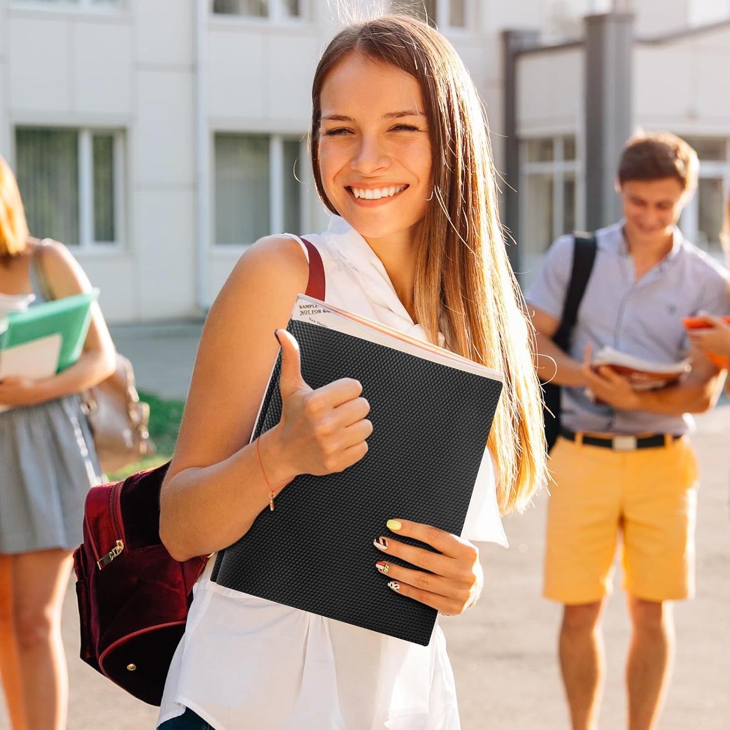 Patelai 48 Pcs Plastic Folders with 2 Pockets and 3 Prongs Home Folders with Card Slot Letter Size Heavy Duty Report Covers for Back to School(Black,Diamond)