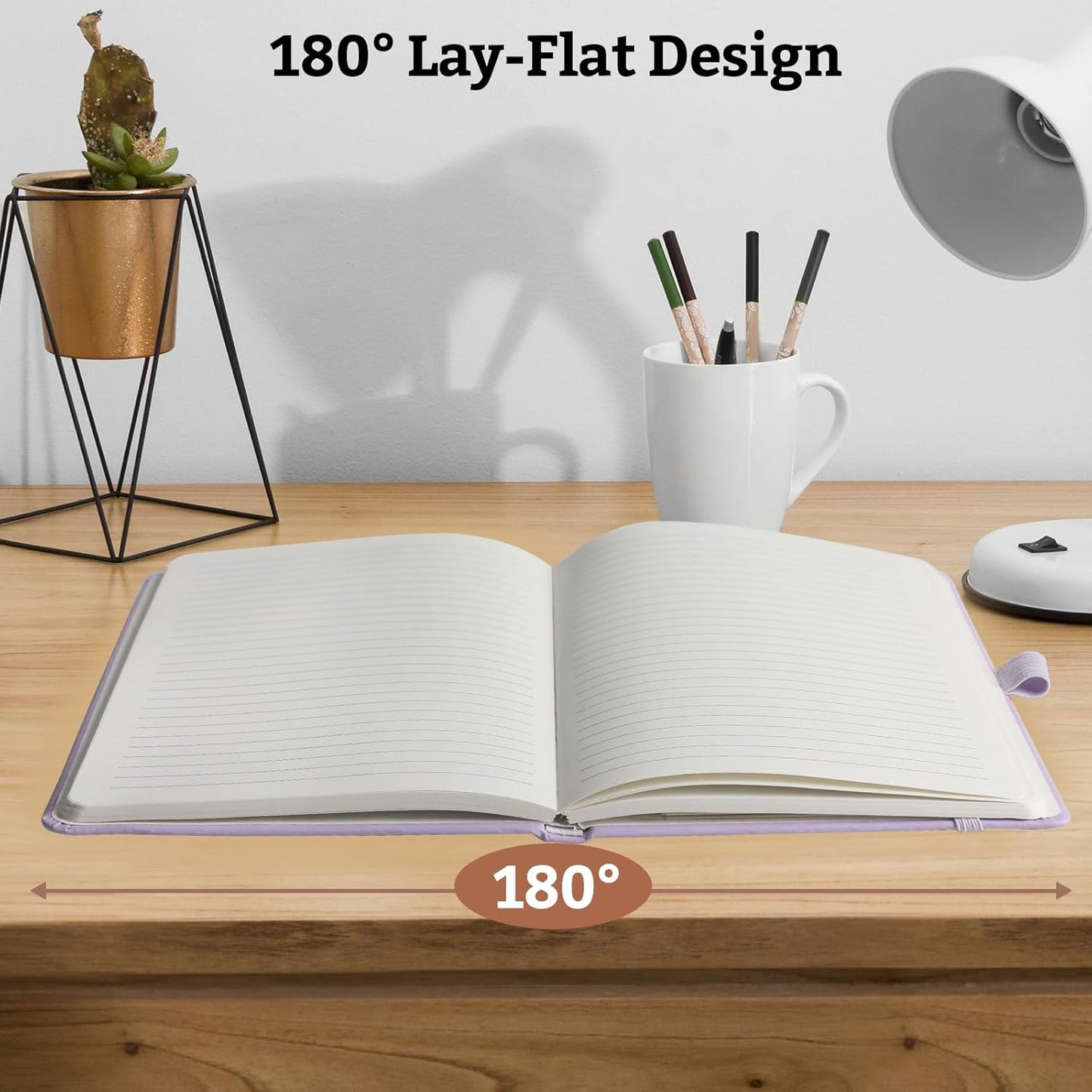 Lined Hardcover Journal Notebook, A5 192 Pages 100Gsm Thick Paper College Ruled for School,Note Taking,Work,Diary,5.7''*8.3'',Lavender