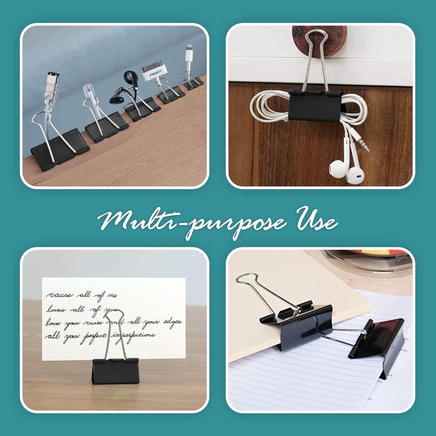 Binder Clips - 144 Mini Binder Clips, 0.6 Inch Black Paper Clamps, File Clip for Home, Office and School Supplies