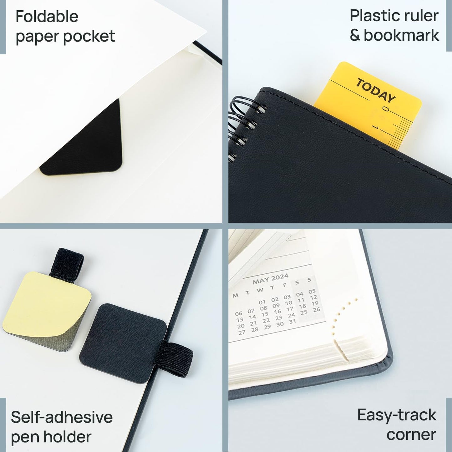 POPRUN 2026 Planner (Large - 8.5" x 10.5") with Hourly Schedule, Vertical Layout - 2026 Weekly Calendar (Jan. 2026 - Dec.2026) for Time Management, Monthly Tabs, Spiral Bound, Soft Cover - Night Sky Blue