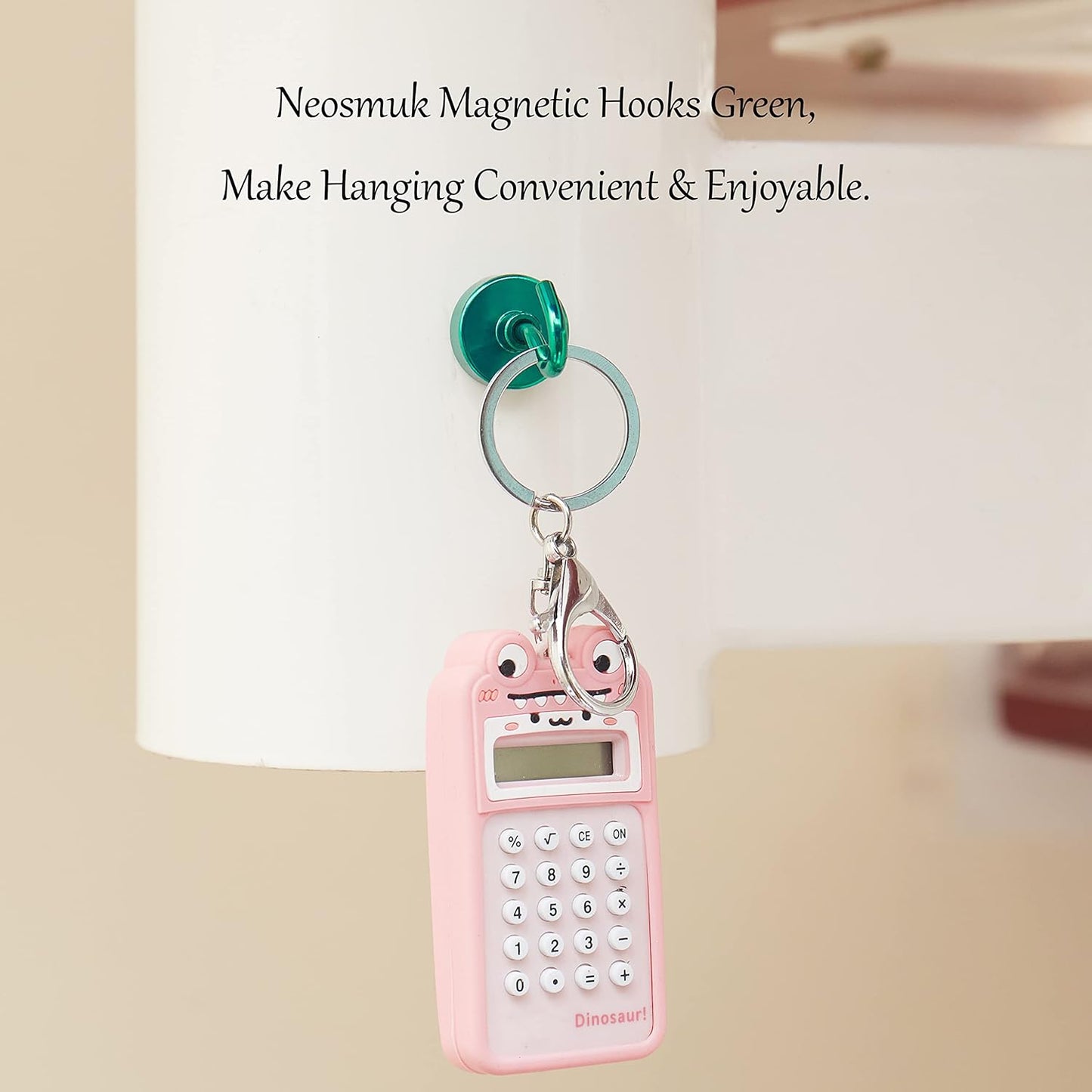 Neosmuk Magnetic Hooks,Heavy Duty Earth Magnets with Hook for Refrigerator, Extra Strong Cruise Hook for Hanging, Magnetic Hanger for Cabins, Grill (Green, 4 Pack)