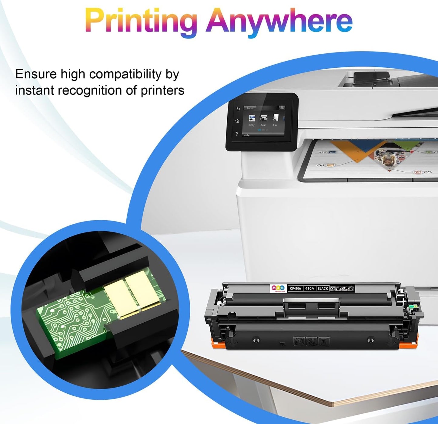 410A Black Toner Cartridges Compatible with HP 410A CF410A Toner Cartridge for M477fnw M477fdw M477fdn M452dn M452nw M452dw Printer(2 Pack, Black)