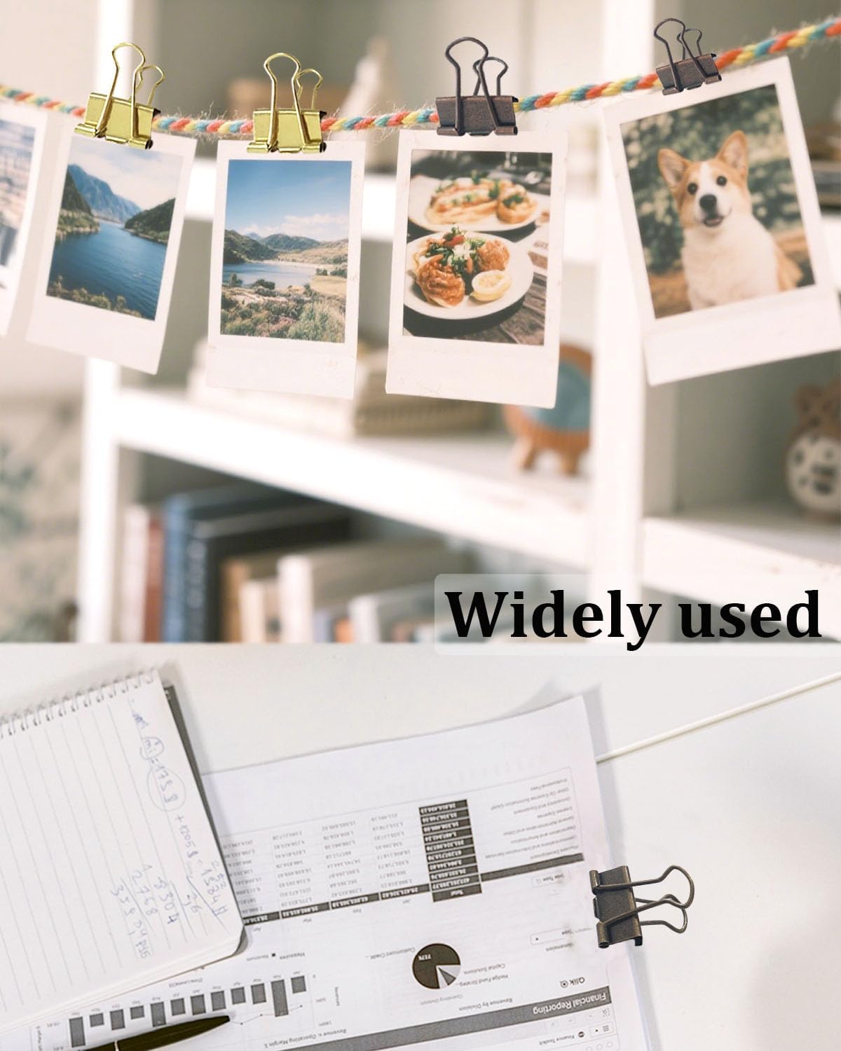 Mini Binder Clips 0.75in 24-Pack - Multicolor Bronze Clips for Notes with Magnetic Case