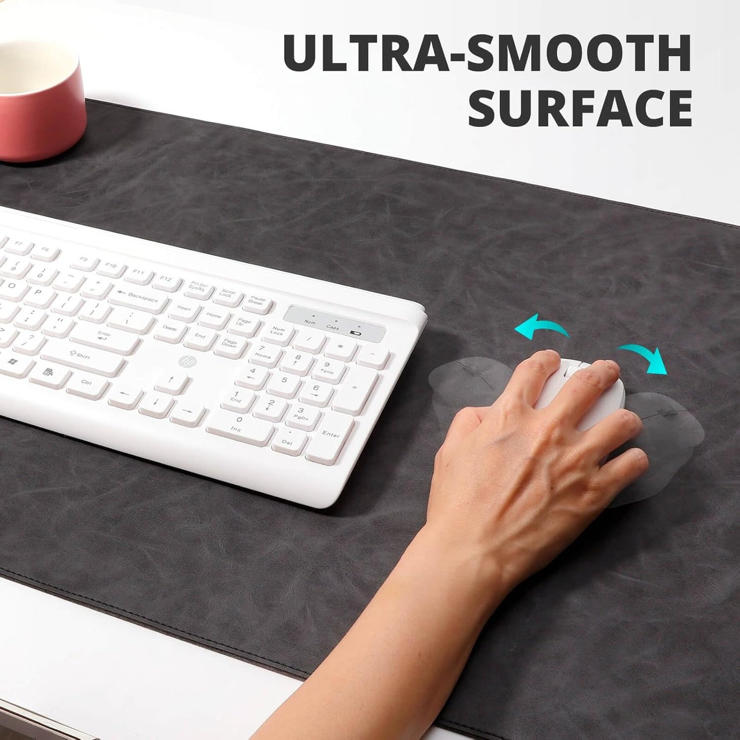 Magnetic Wireless Charging Desk Pad, Office Desk Mat with Wireless Charger, Waterproof and Scratch-Resistant Large Mouse Mat, Microfiber Leather Mouse Pad for Office and Home Use,Grey Color