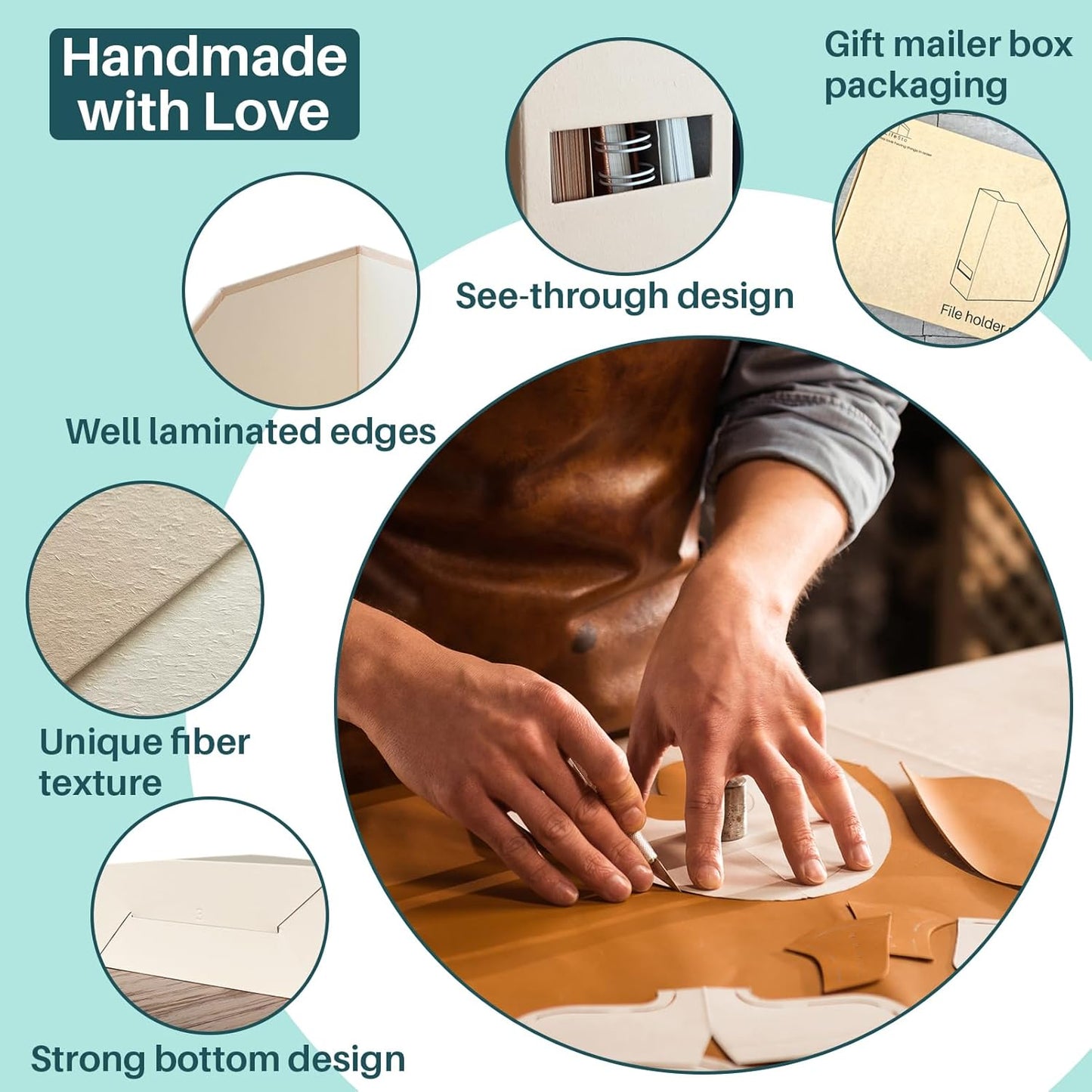 Magazine Holder - File Holder and Desk Organizer, Paperboard Book Organizer and Storage Box for Documents, Magazine Holder Rack for Classroom, Home, and Office (Latte Brown, 2-Pack)