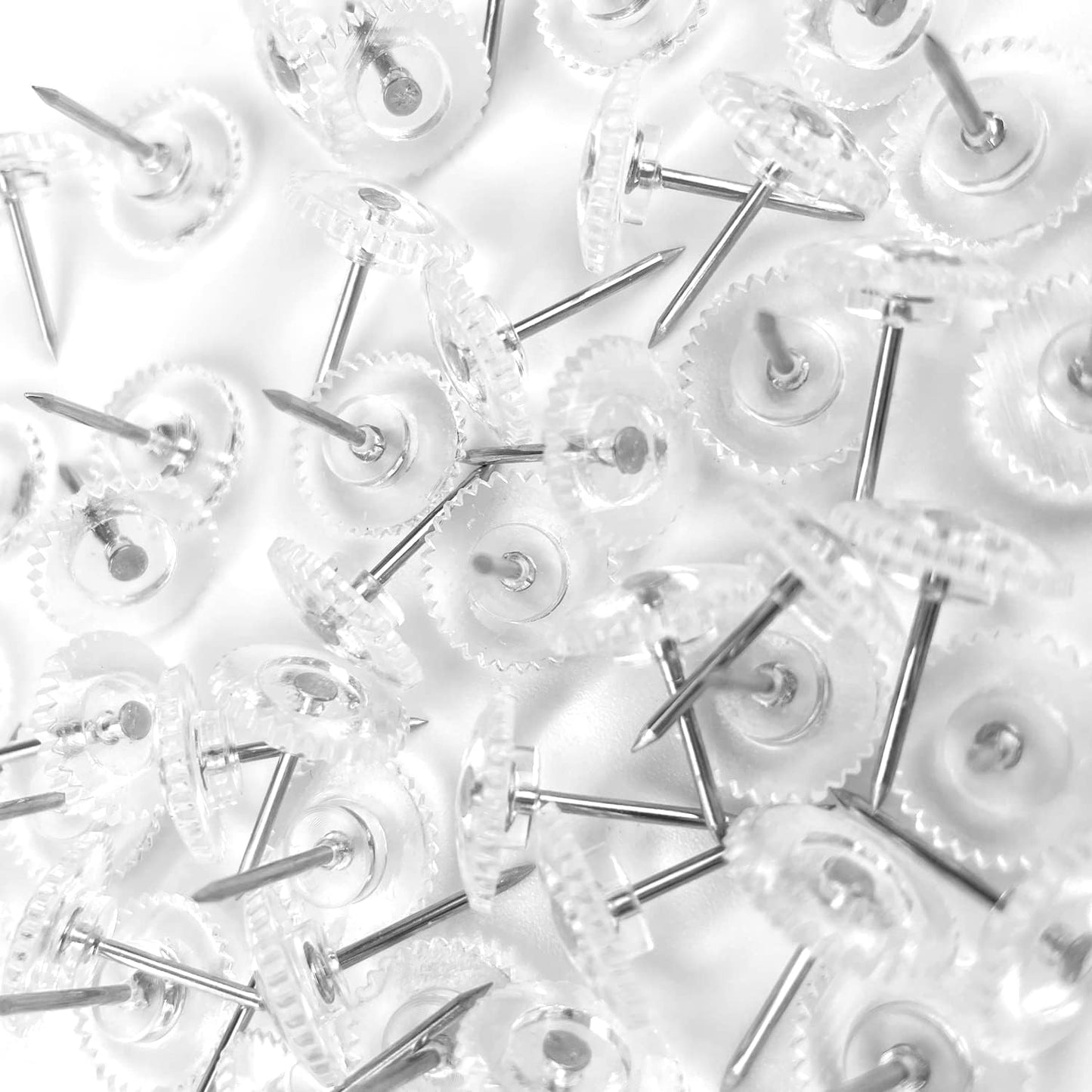 Lunies 50 PCS Clear Push Pins for Bulletin Board, Thumb Tacks for Wall Hanging, Decorative Push Pins for Cork Board, Wall Tacks for Picture