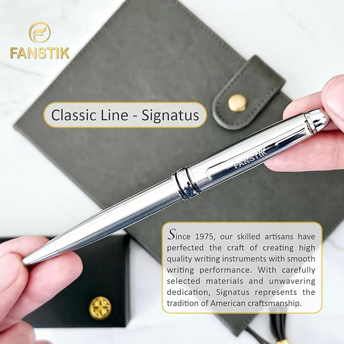 Customized BallPoint pen with name (MADE IN USA), stainless steel, Silver, luxury engraved pen personalized for men and for women. (BallPoint Silver)