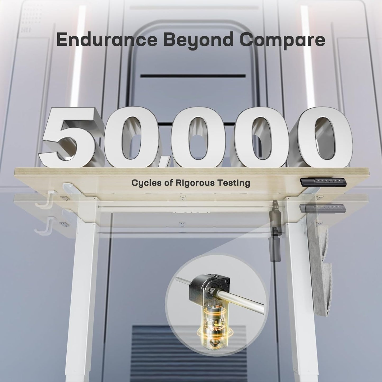 Marsail 55x24 Electric Standing Desk - Adjustable Height Computer Desk with Memory Presets, Storage Bag & Cable Management for Home Office & Gaming Workstations