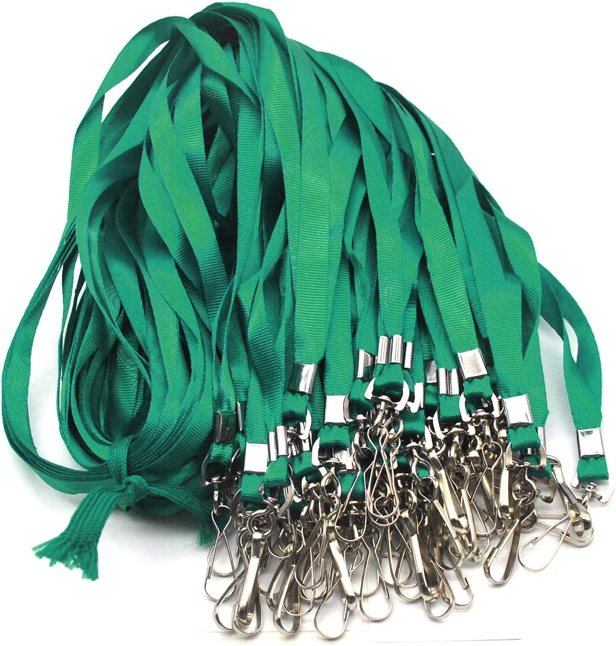 Lanyards with Id Holder Name Badges Waterproof Name tag Badge Holders with Neck Lanyard Swivel J-Hook Clip 50 Pack (Green, Horizontal)
