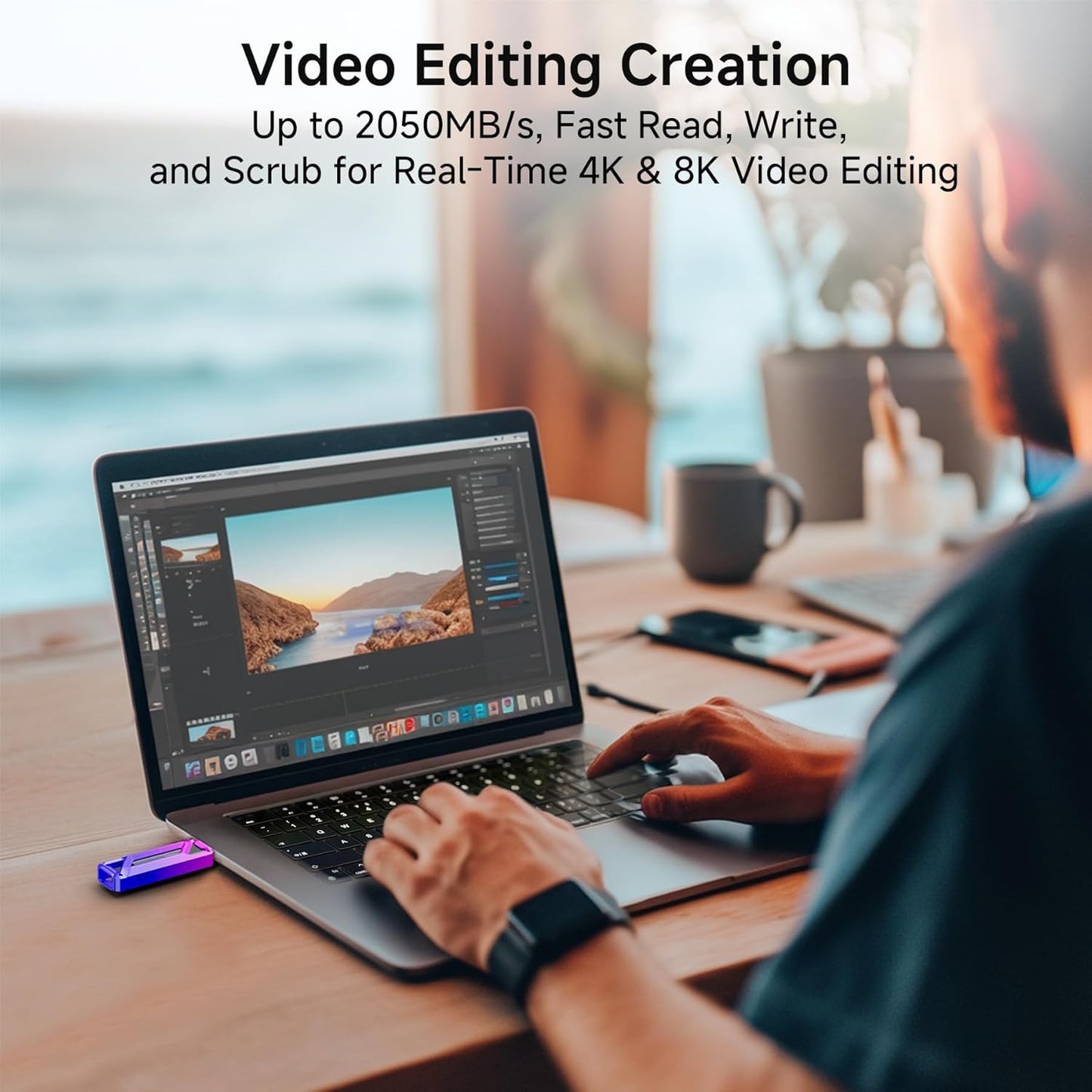 Flash Drive 2TB, Up to 2050MB/s USB 3.2 Gen2×2, USB Drive with USB A + Type C, 2-in-1 USB Memory Stick Thumb Drive for iPhone/Android/Windows/MacPC/Laptops, FF958