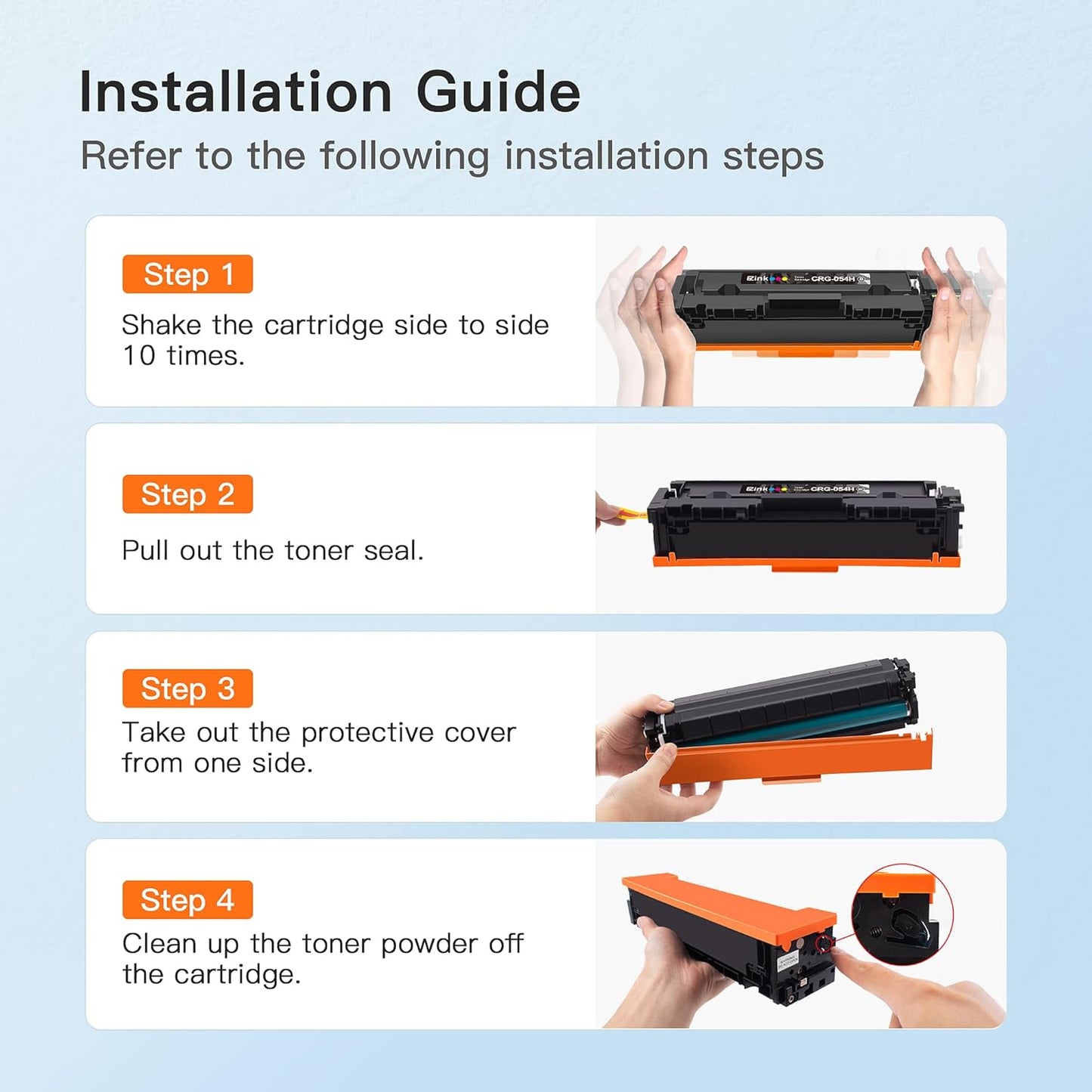 054H Toner Cartridge Set Replacement for Canon 054 054H Toner Cartridge 4 Pack to use with Canon Color ImageClass MF644Cdw LBP622Cdw MF642Cdw MF641Cdw MF641Cw LBP623Cdw ( Black Cyan Magenta Yellow )