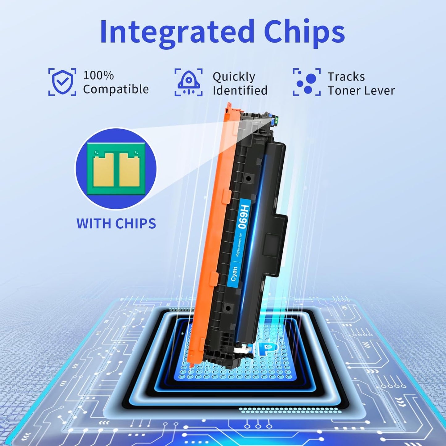 myCartridge 069H Toner Cartridge Set Compatible Replacement for Canon 069 069H Toner Works for Canon Color imageCLASS MF753Cdw MF751Cdw LBP674Cdw Printer, 069 069H Toner Cartridge 4-Pack B/C/M/Y