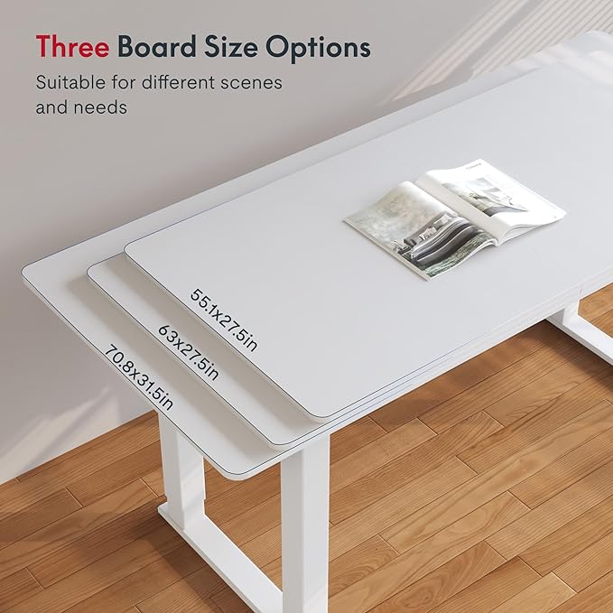 SANODESK 4-Leg Standing Desk, Electric Height Adjustable Desk with Memory Presets for Home Office, Stand up Desk Computer Workstation, 71x32 Inches White