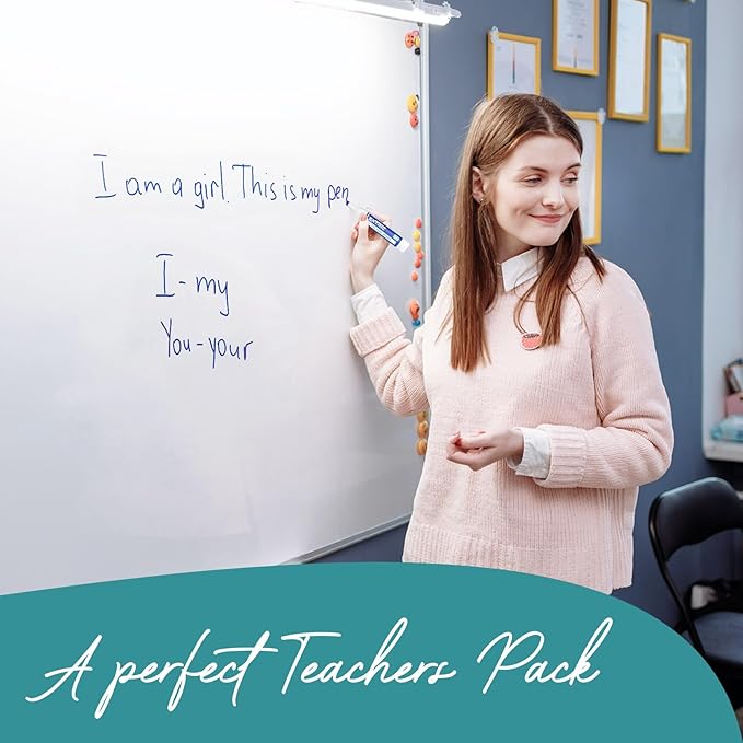 Dry Erase Markers chisel Tip, Whiteboard Markers 8 Pack Assorted Colors, White Board Marker Dry Erase, Low Odor White Board Marker for Teachers and Students