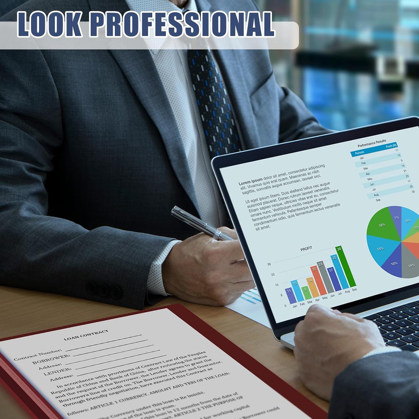 Teling 48 Pcs Clear Front Report Covers with Prongs Plastic Presentation Folders 3 Prong Resume Portfolio Folder for School (Black, Navy Blue, Dark Red)