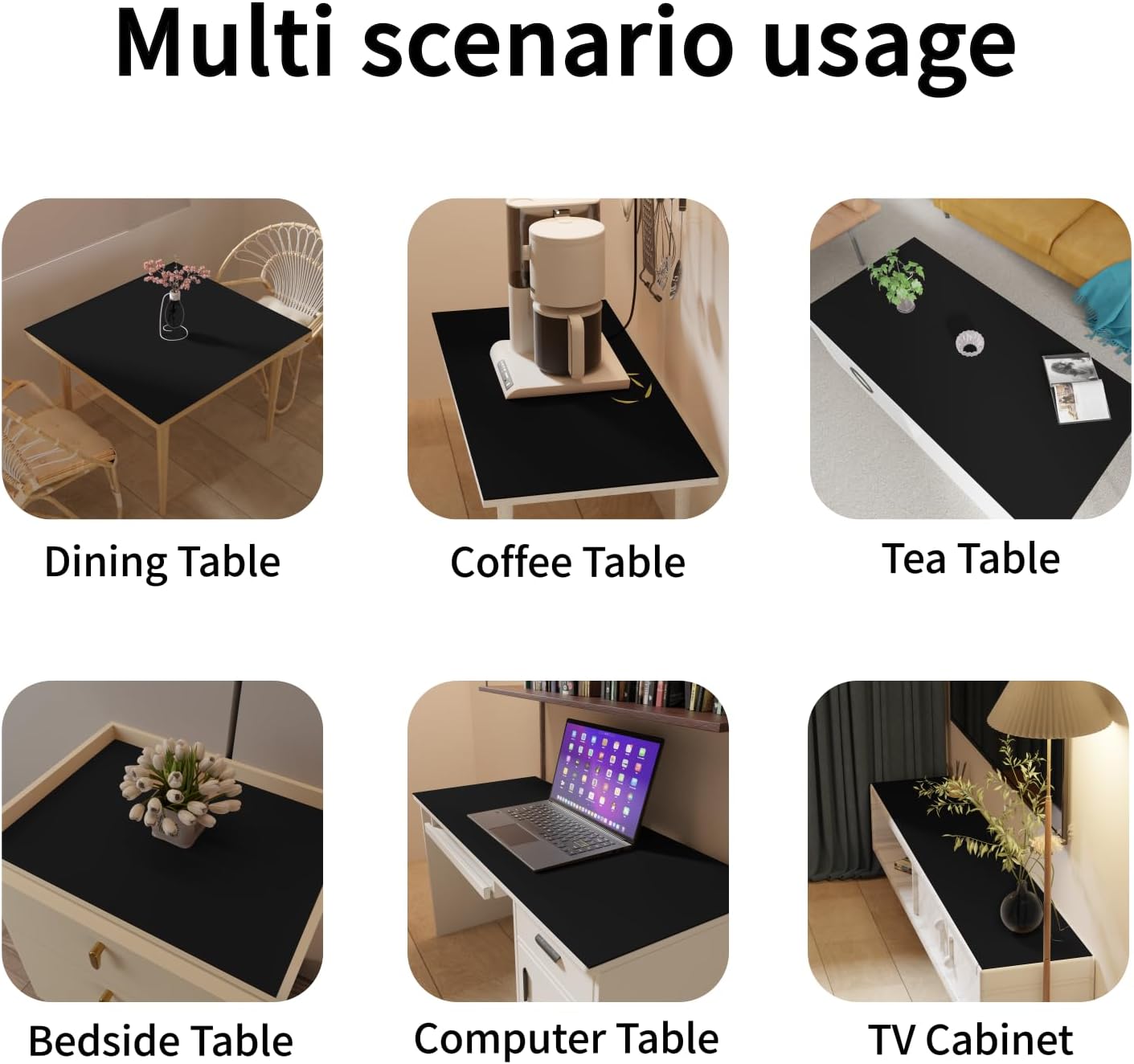 Table Protector for Dining Room Table,1.8mm Thick,36x60 Inch Table Protector,Dining Table Cover,Table Cover Protector,Dining Table Protector(Black+Black,36x60)