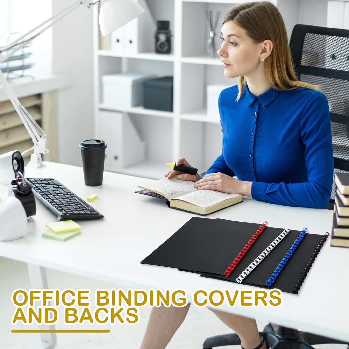 160 Pack Binding Covers and Combs kit 8.5x11 Inches Include 60 Pcs 12 mil Leather Texture Binding Cover 60 Pcs 8 mil Clear PET Presentation Covers 40 Pcs Binding Combs Letter Size(Multi Color)