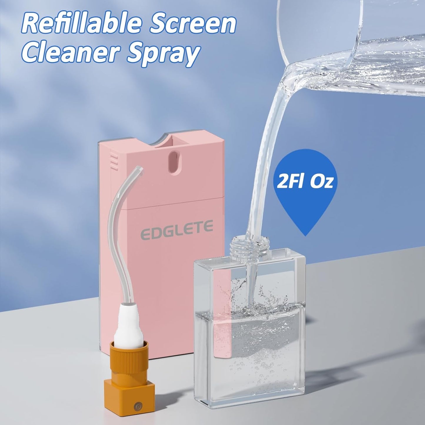 Screen Cleaner Spray and Wipe, Streak-Free Computer Screen Cleaner, Portable Laptop Cleaning Kit for Phone Car Touchscreen Monitor PC MacBook iPad TV Electronic, Refillable 2oz Spray Microfiber Cloth