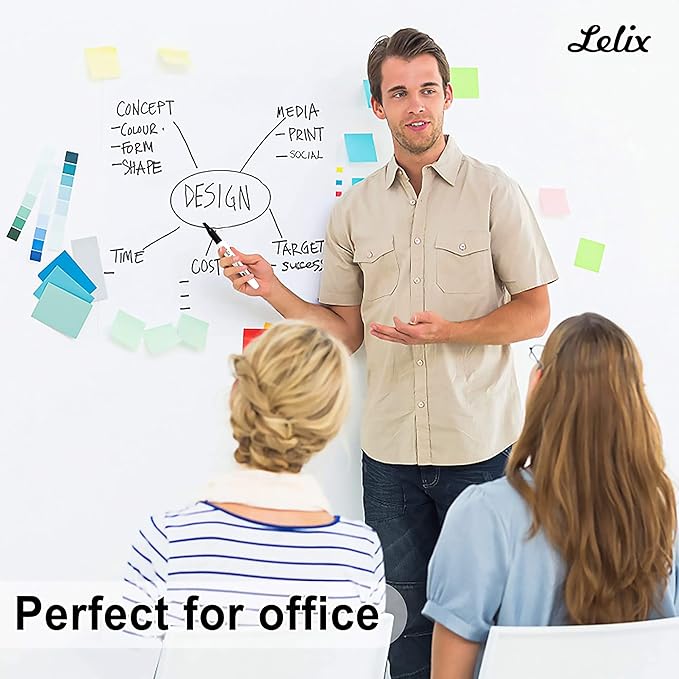 Lelix 42 Pack Black Dry Erase Markers Chisel Tip, Bulk Whiteboard Markers for School, Office Supplies, Perfect for Writing on White Board, Mirror,Calender