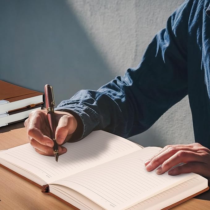 CAGIE B5 Journal Notebook for Men Women 320 Pages 100 Gsm Paper Vintage Journaling Notebooks A5 Hardcover Leather Journals for Writing Travel Work Note Taking Diary, 7.6x10 In, Dark Brown