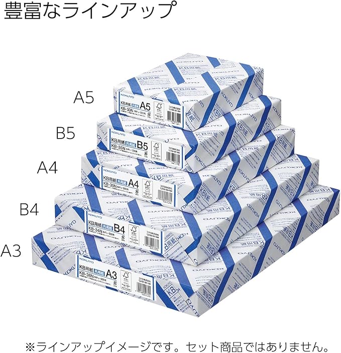 Kokuyo A5 KB Paper, 500 Sheets, 64gsm, 80 Bright (ISO) - Perfect for Printing, Custom Planner and Journal - 5-7/8 x 8-1/4 in, FSC Certified, Japan Import (KB-30N)