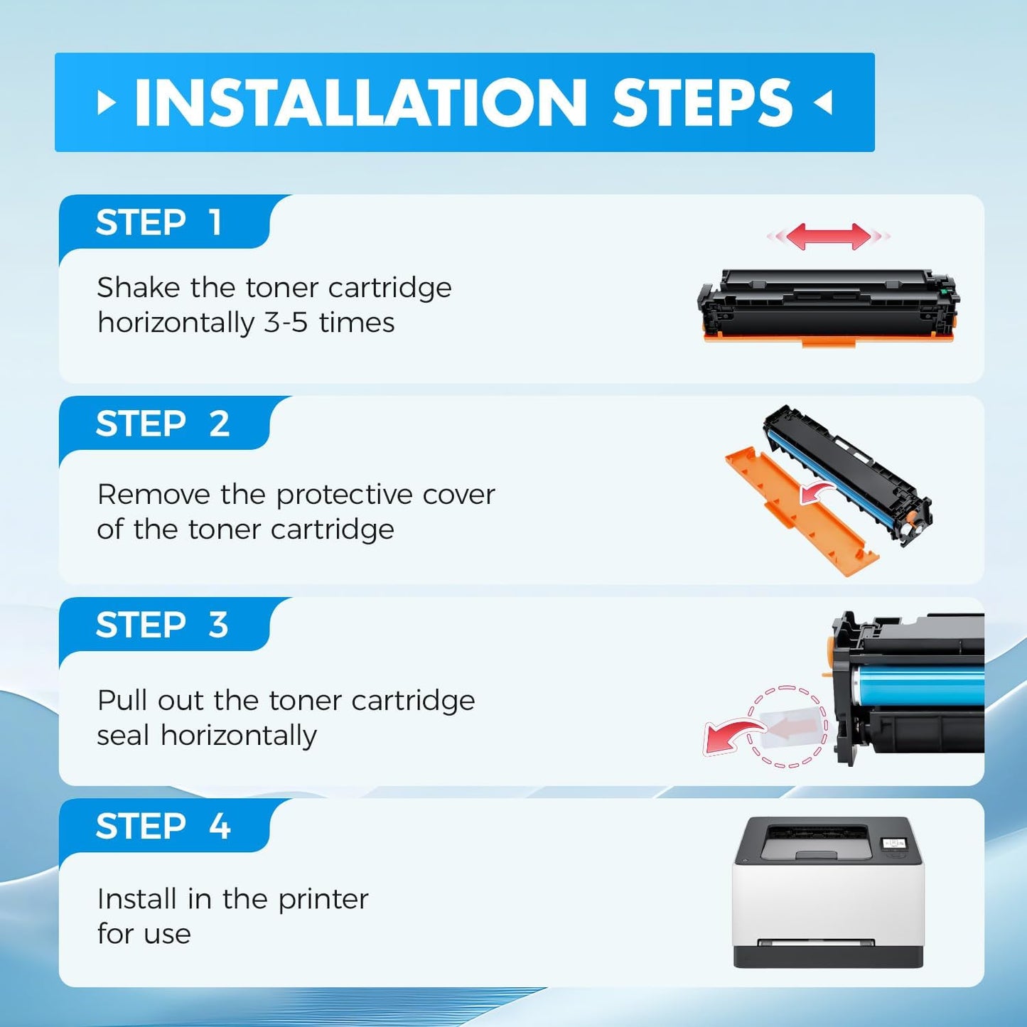 218A Toner Cartridges Set with chip 4-Pack 3301fdw Replacement for HP 218A W2180A W2181A W2182A W2183A 218X W2180X Black Compatible with HP Color Laserjet Pro MFP 3301cdw 3301sdw 3201dw Printers Ink