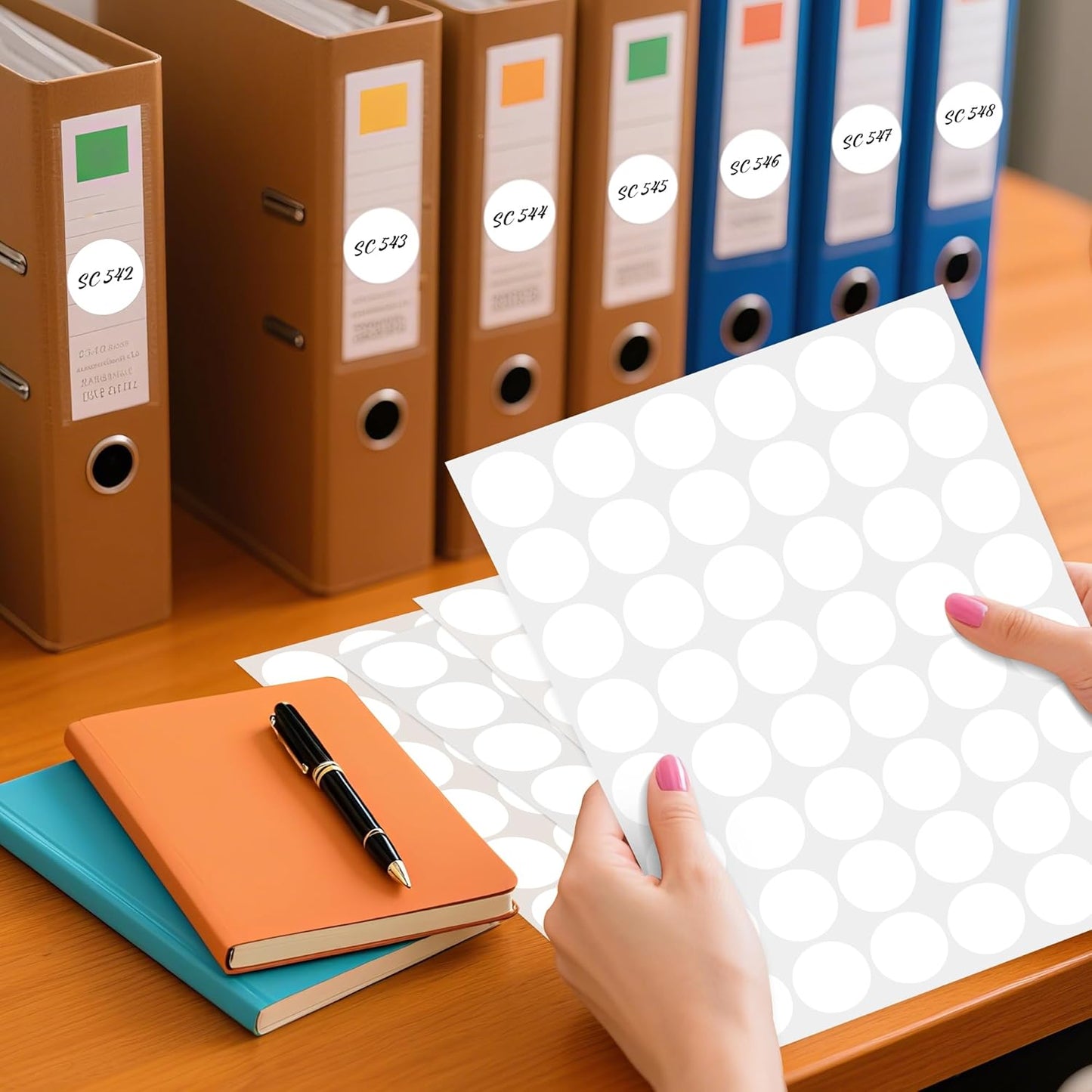 PARLAIM 1 inch Round White Dot Sticker,720PCS Permanent Adhesive Color Code Circle Sticker Labels for Office Classroom Garage Sale