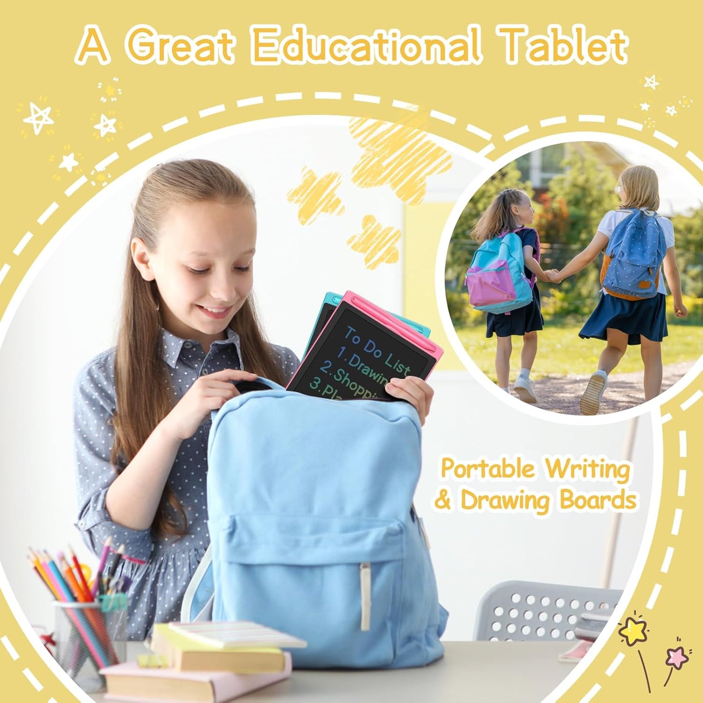 20 Pack LCD Writing Tablet for Kids Bulk, 8.5 Inches Reusable Doodle Board, Writing Tablet for Kid, Painting Pads Education Bulk Toys Class Party Favors Gifts for Kids 3-8