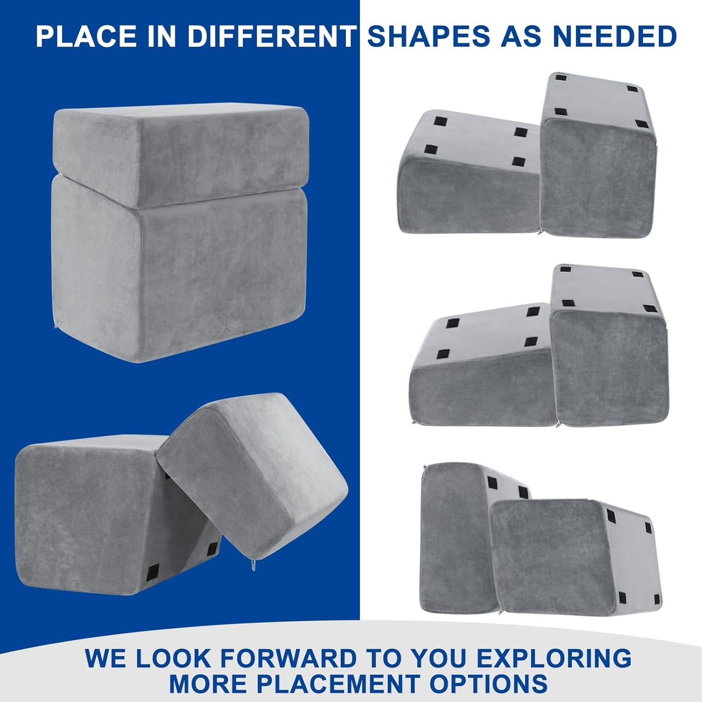 Adjustable Foot Rest for Under Desk at Work - 3 Height Ergonomic Footrest, 17x11 Inch Office Foot Stool, Soft Velvet Cushion, Non-Slip Base for Home & Office - 100% Memory Foam Filling