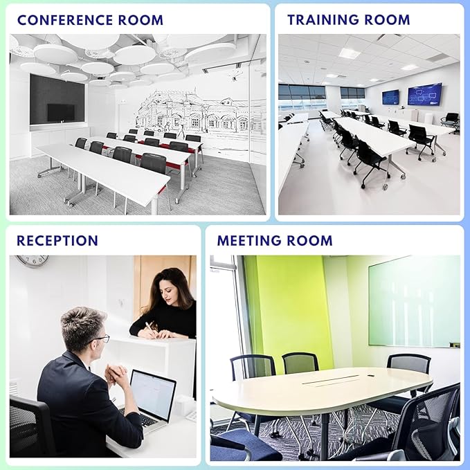 2 Pack Stackable Conference Room Chairs with Paddle Folding Office Foldable Desk Chair Mesh Back and Arms for Conference Meeting Guest Reception Home Office Training Room Chair Black