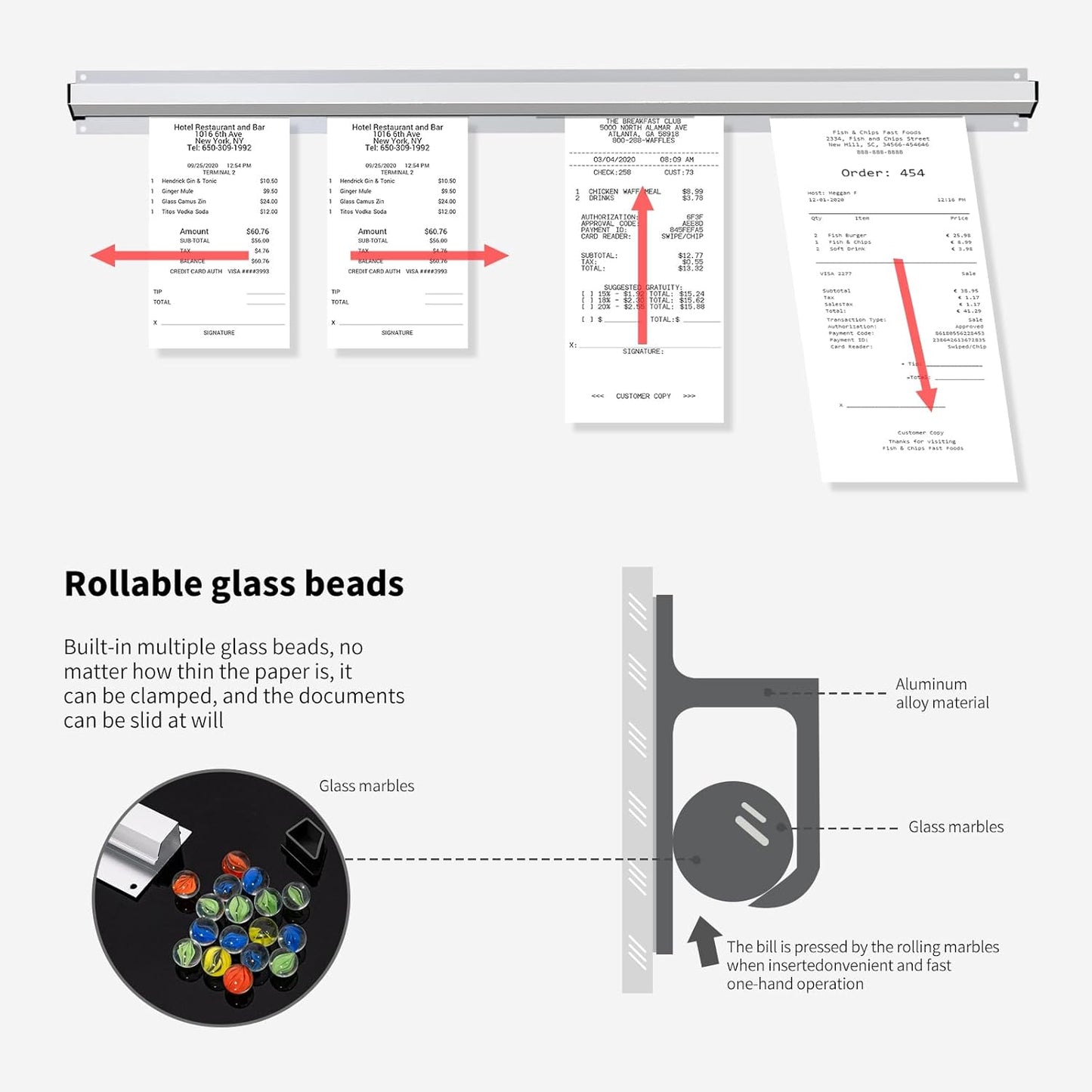 CjgyzTicket Holder for Restaurant, 28/32/36/48/60 inches, Restaurant Order Holder,Durable and Easy to use, Suitable for Commercial Kitchens, cafes, Fast-Food(32 Inch, 2 Pcs)