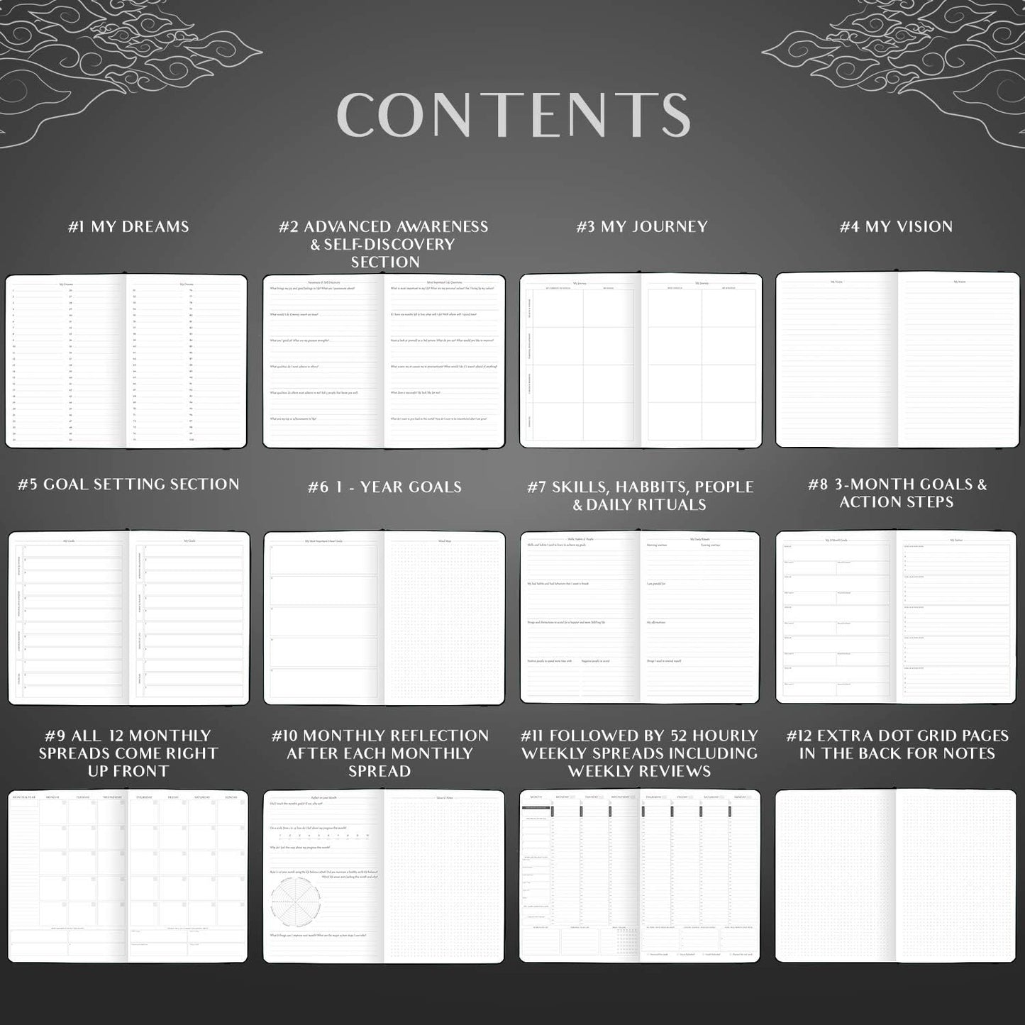 Legend Planner PRO Hourly Schedule - Weekly & Daily Organizer with Time Slots. Appointment Book Journal for Work & Personal, A4 (Black)