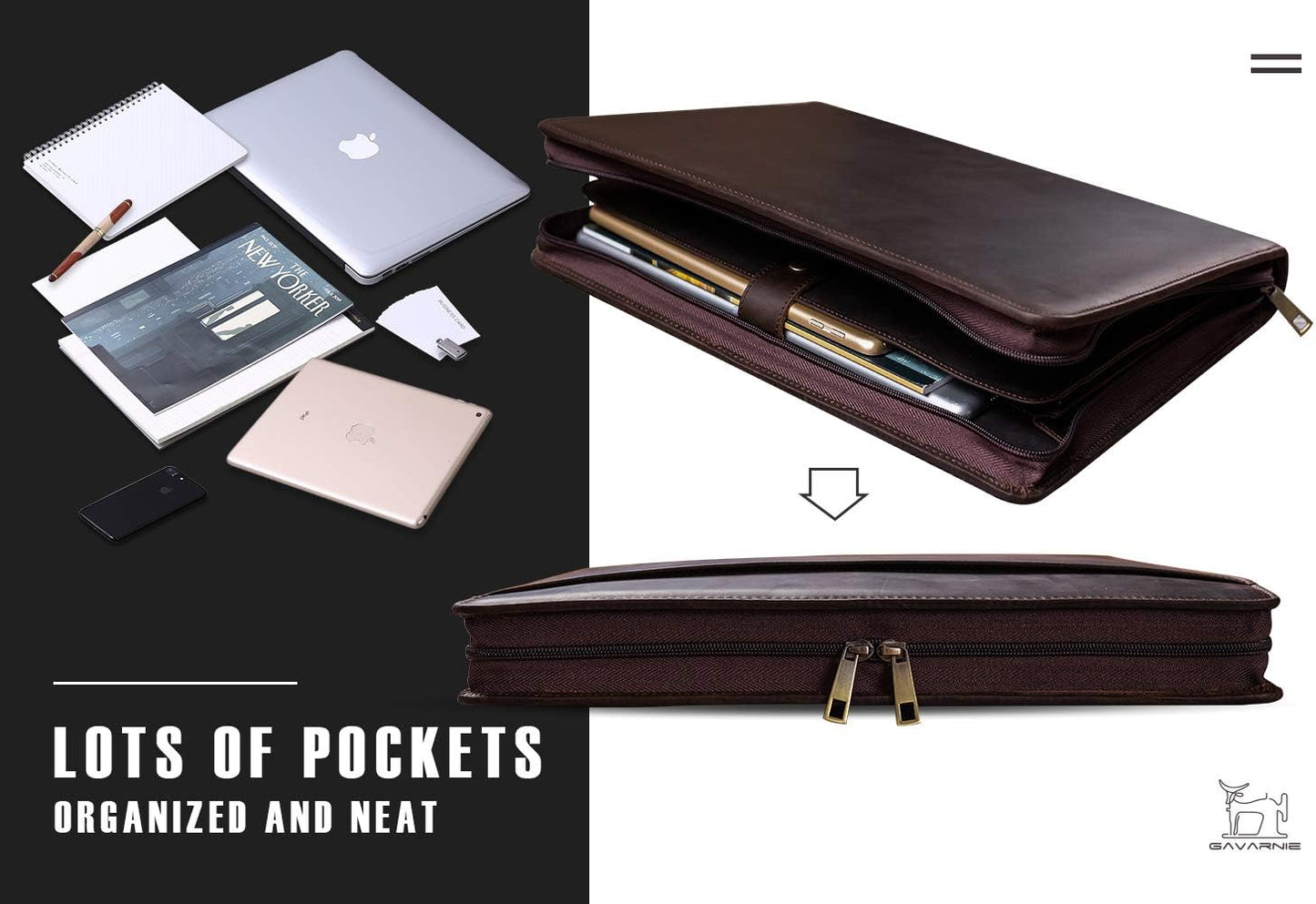 Personalized Leather Portfolio Padfolio for Men, Engraved Gifts for Father's Day for Husband from Wife, Customized Leather Gifts Present for Son/Dad, for Birthday, Dark Brown