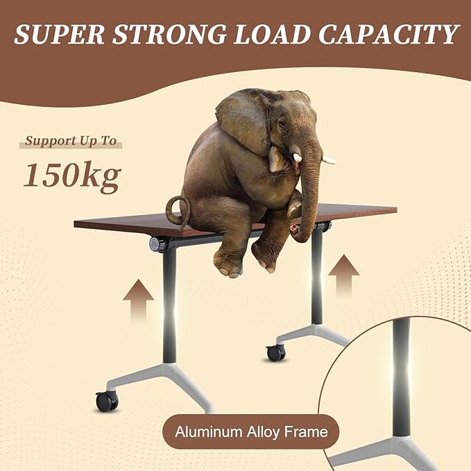 Folding Conference Room Table, Modern Conference Tables with Wheels, Large Rectangular Mobile Training Tables for Office Classroom, Foldable Modular Boardroom Seminar Table (2pack L47.2in)