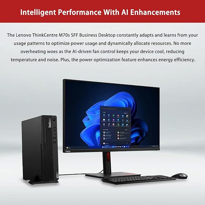 Lenovo ThinkCentre M70s Small Form Factor Business Desktop, 14th Gen Intel 10-Core i5-14400, 32GB DDR5 RAM, 1TB SSD, HDMI, DP, Wi-Fi 6, Windows 11 Pro, Bundle with Adata UC310 64GB USB Flash Drive