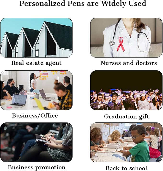 Personalized Pens with Name Logo or Message, Up to 1200 pcs Bulk Custom Metal Ballpoint Pen with Black Ink Customized Gift for Business, Graduation and Promotions (Orange)