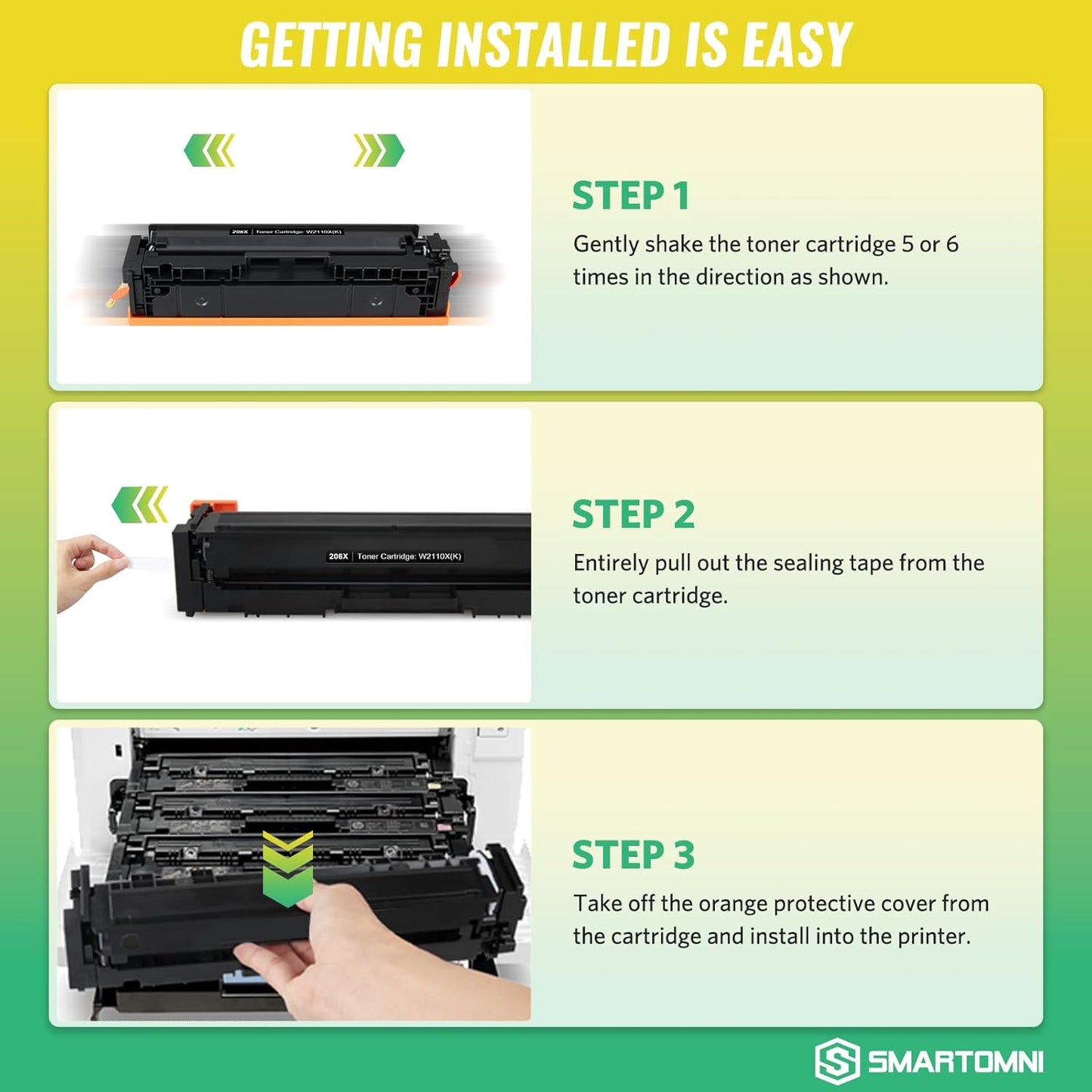 206X Black Toner Cartridges High-Yield (with Chip) Works with HP Color Pro MFP M283fdw M283cdw, Pro M255dw M255nw, MFP M282nw M283 M255 M282 Printer | W2110X 206A W2110A, Pack of 2