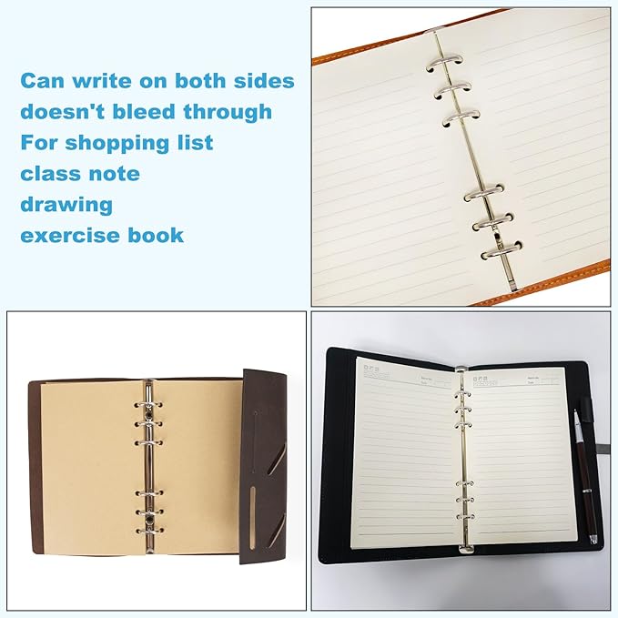 PATIKIL B5 Blank Refill Paper, Loose Leaf Paper 9 Hole Planner Refills for 9 Ring Refillable Binder Notebook Paper Filler Planner Inserts Office Diary Journals, 160 Sheets/320 Pages, White