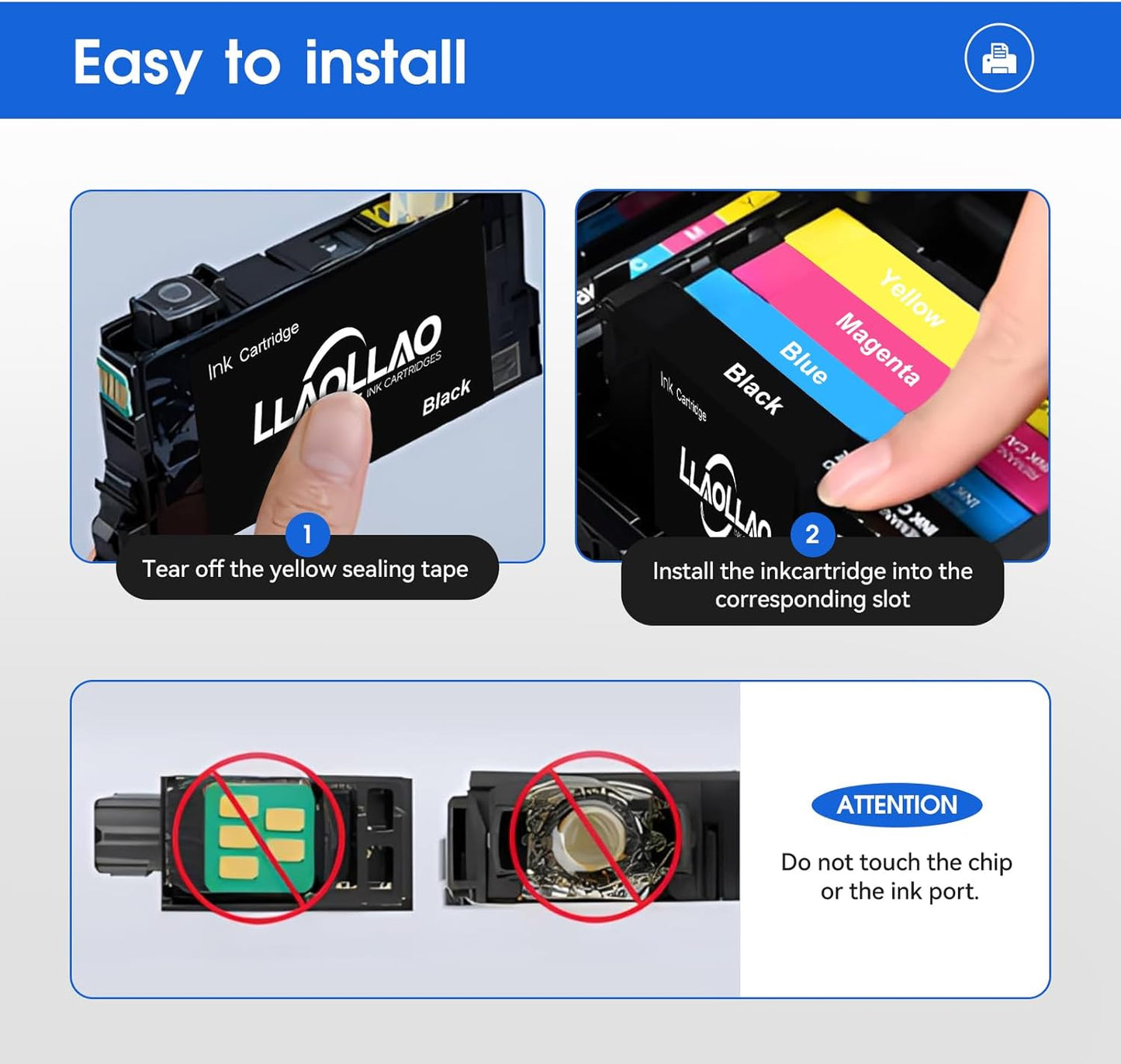 232 Ink Cartridge Remanufactured Replacement for 232xl Ink Cartridges Combo Pack T232 232 Compatible with XP-4200 XP-4205 WF-2930 WF-2950 Printer (3 Black Cyan Magenta Yellow)