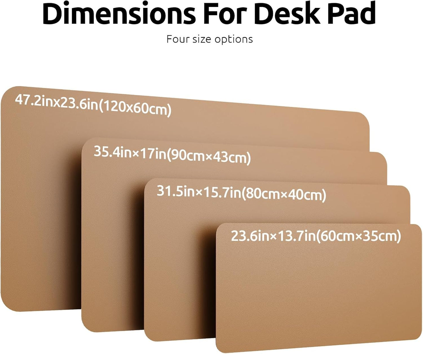 YSAGi Leather Desk Protector, Office Mat, Large Mouse Mat, Non-Slip PU Leather Blotter, Laptop Desk Pad, Waterproof Writing Pad for Office and Home (Khaki, 47.2" x 23.6")