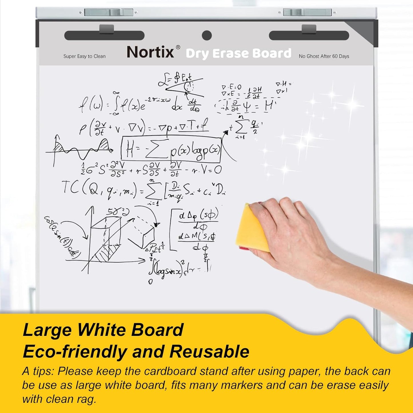 Nortix Easel Pad, Self-Stick Easel Pads, Anchor Chart Paper for Teachers, Strong Adhesive & Bleed-Resistant, 20''x23'' Sticky Notes Chart Paper, 30 Sheets/Pad, 8 Pads