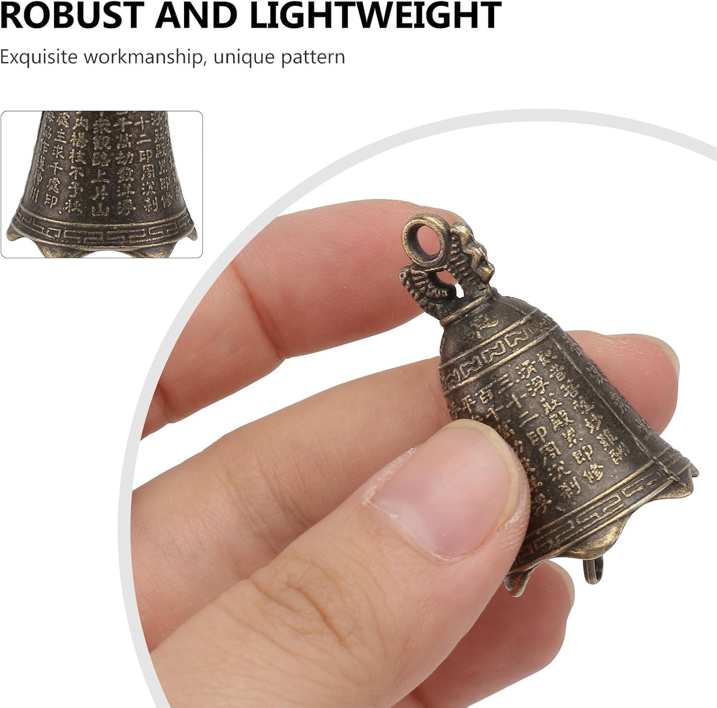 DOITOOL 10Pcs Vintage Bell Iron Bell Charm Craft Retro Bell Figurine Mini Jingle Bell Feng Shui Bell for DIY Wind Chimes Doorbell Keychain Pendants