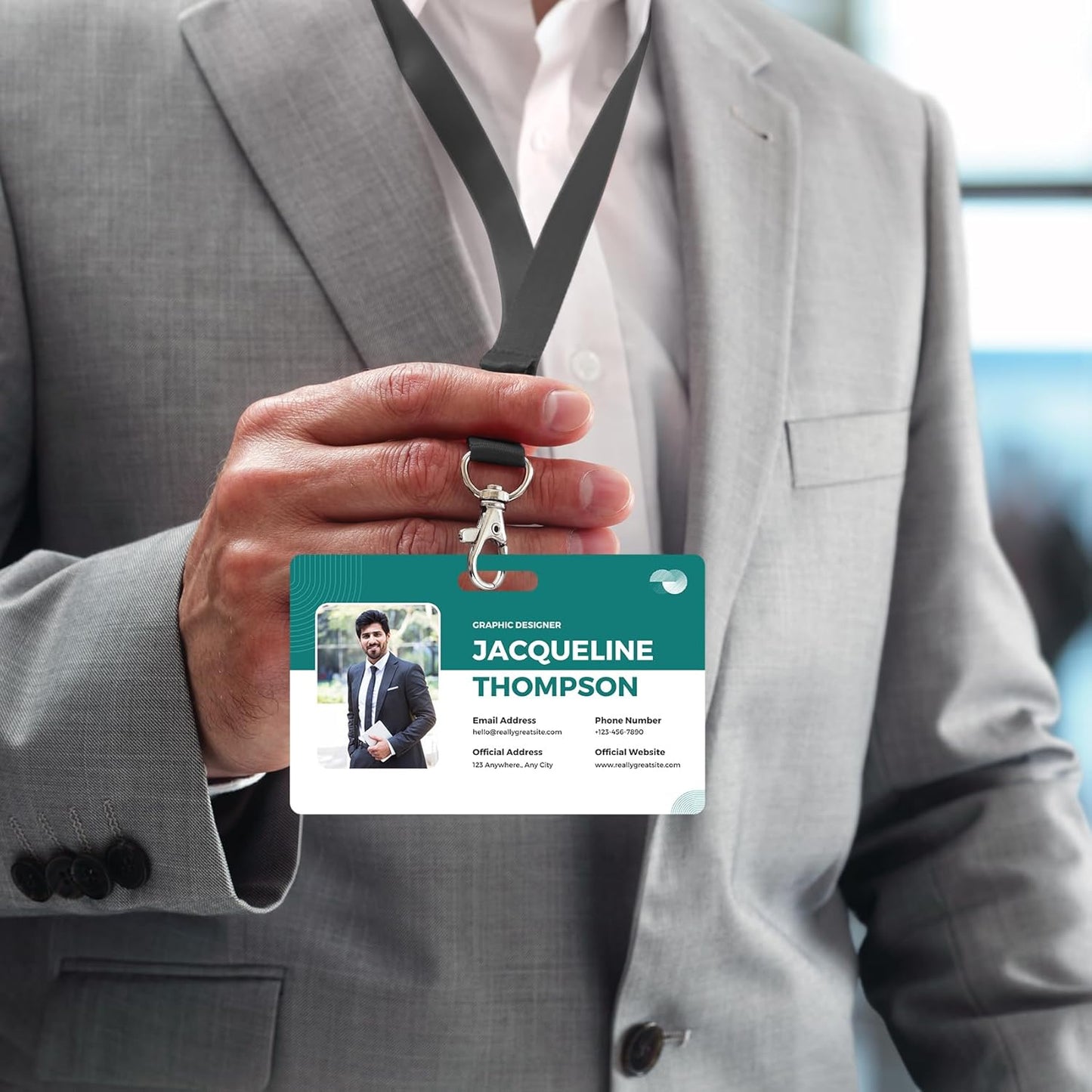 Custom Id Badge Custom Id Card Identification Badges Customizable Personalized Name Badge Customize Name Tag Photo Logo Employee Work Office Volunteer Customized Personal (Horizontal-7)