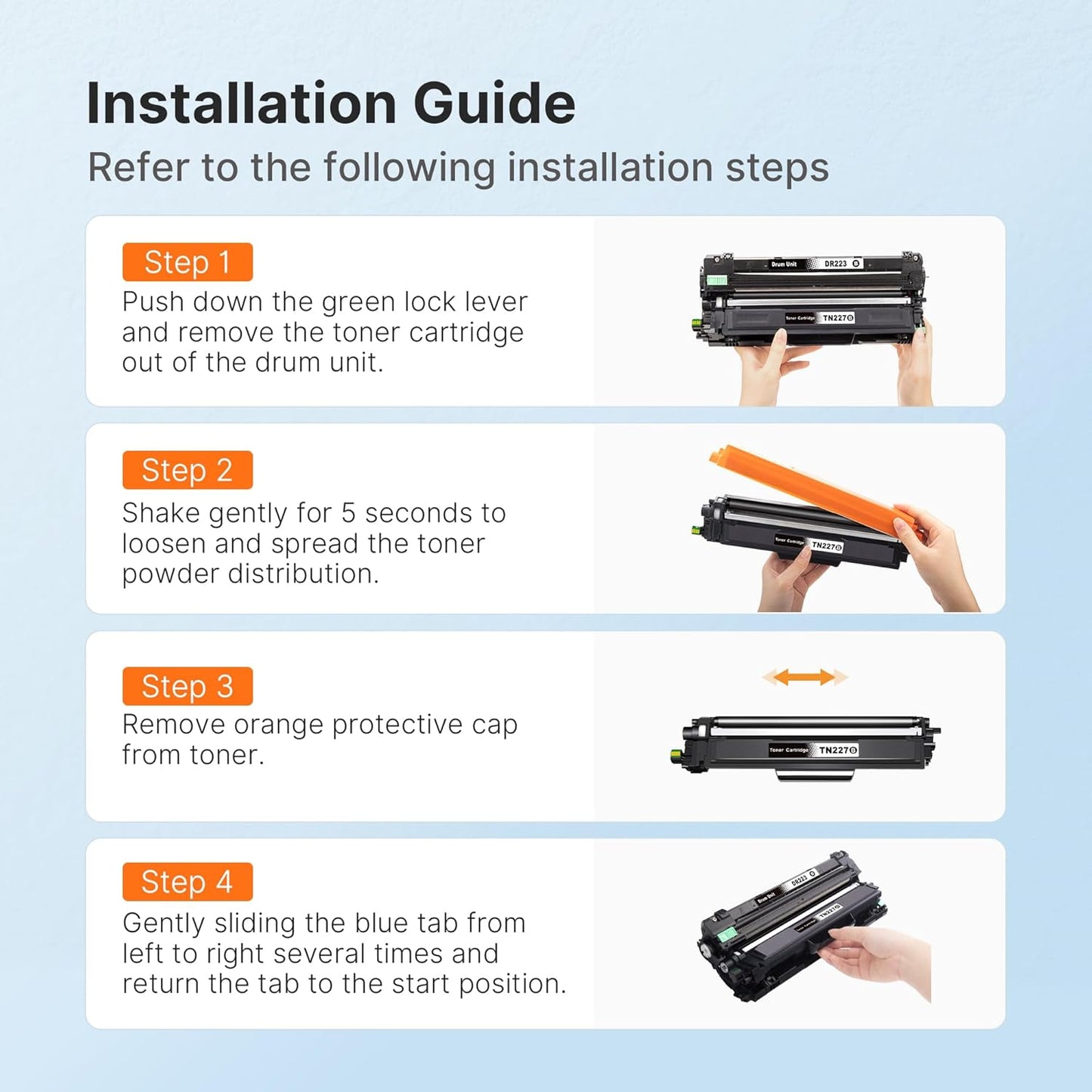 E-Z Ink TN227 Compatible Toner Cartridge Replacement for TN-227BK/C/M/Y High Yield Brother TN227 TN227BK TN223 to use with HL-L3270CDW HL-L3230CDW HL-L3210CW HL-L3290CDW MFC-L3710CDW (4 Pack)