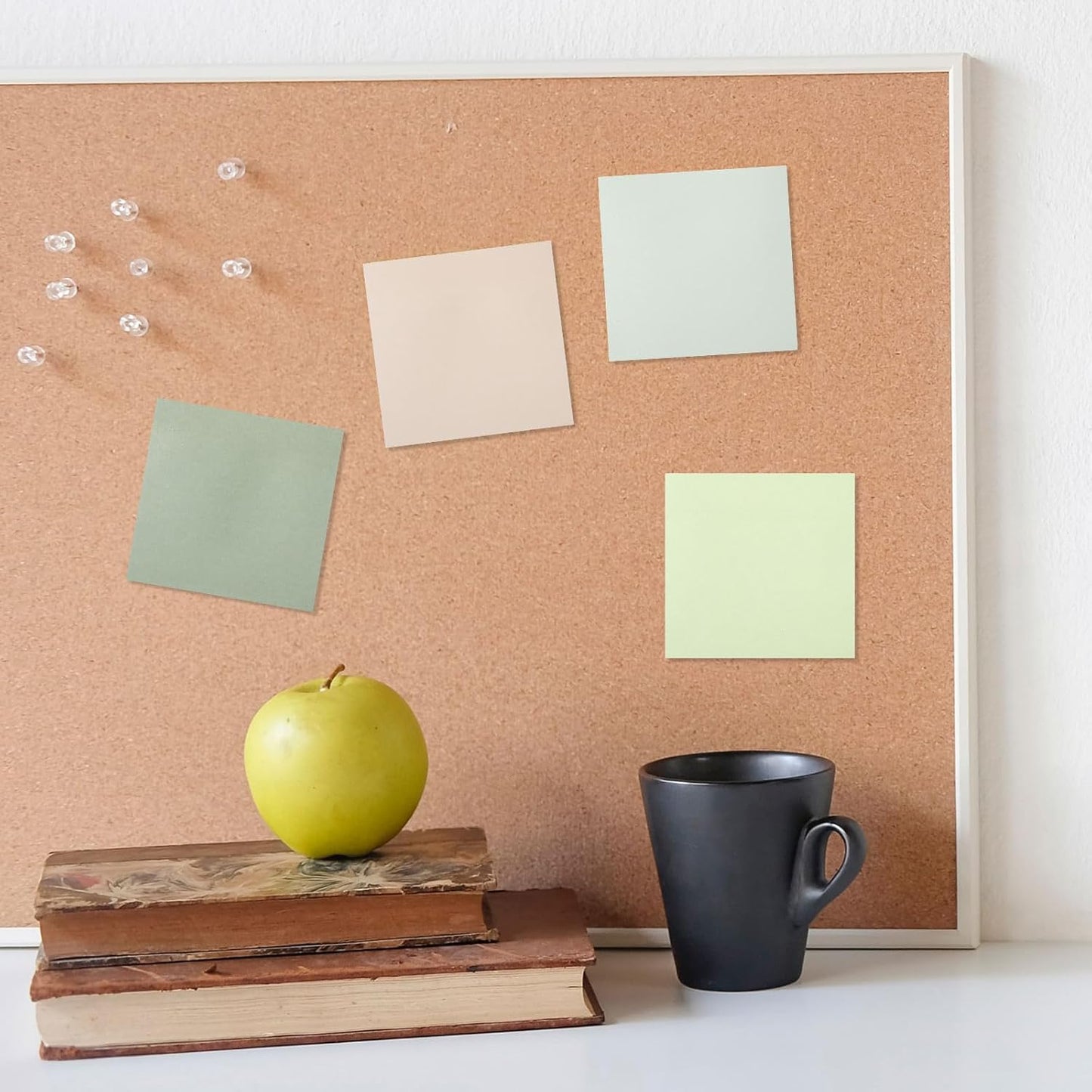 Thenshop 36 Pads Sticky Notes 3''x3'', Self Stick Notes Pads Office Supplies, 50 Sheets/pad Colored Aesthetic Sticky Accessories Home, Office, Notebook(Green)