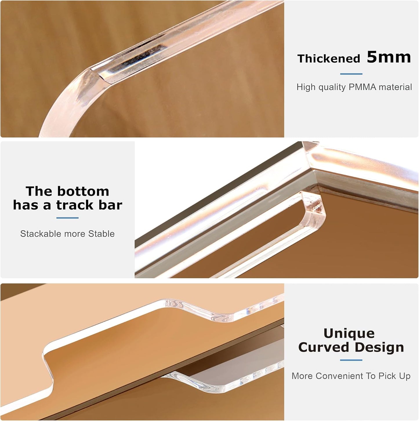 SANRUI 4 Tier Acrylic Paper Letter Tray Desk Stackable Organizer Trays,Clear Enlarged A4 Stackable File Document Tray, Workspace Office Supplies Organizers and Accessories Sorter,13.82inx9.29inx6.7in