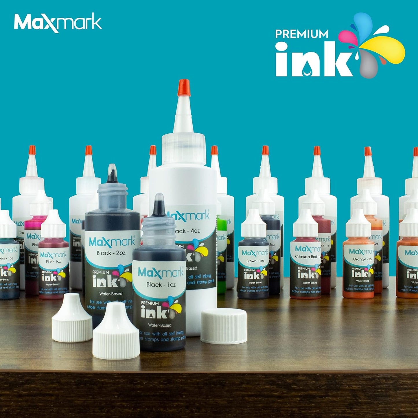 MaxMark Premium Refill Ink for self Inking Stamps and Stamp Pads, Brown Color - 4 oz.