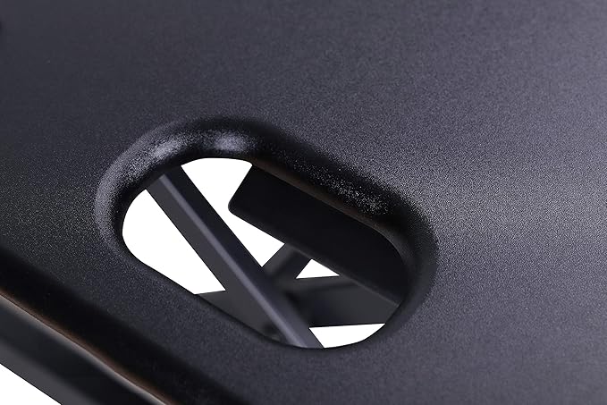 Rocelco 46" Height Adjustable Standing Desk Converter with AC USB Charger and Anti Fatigue Floor Mat - Sit Stand Up Triple Screen Riser Workstation - Keyboard Tray - Black (R DADRB-46-ACUSB-MAFM)