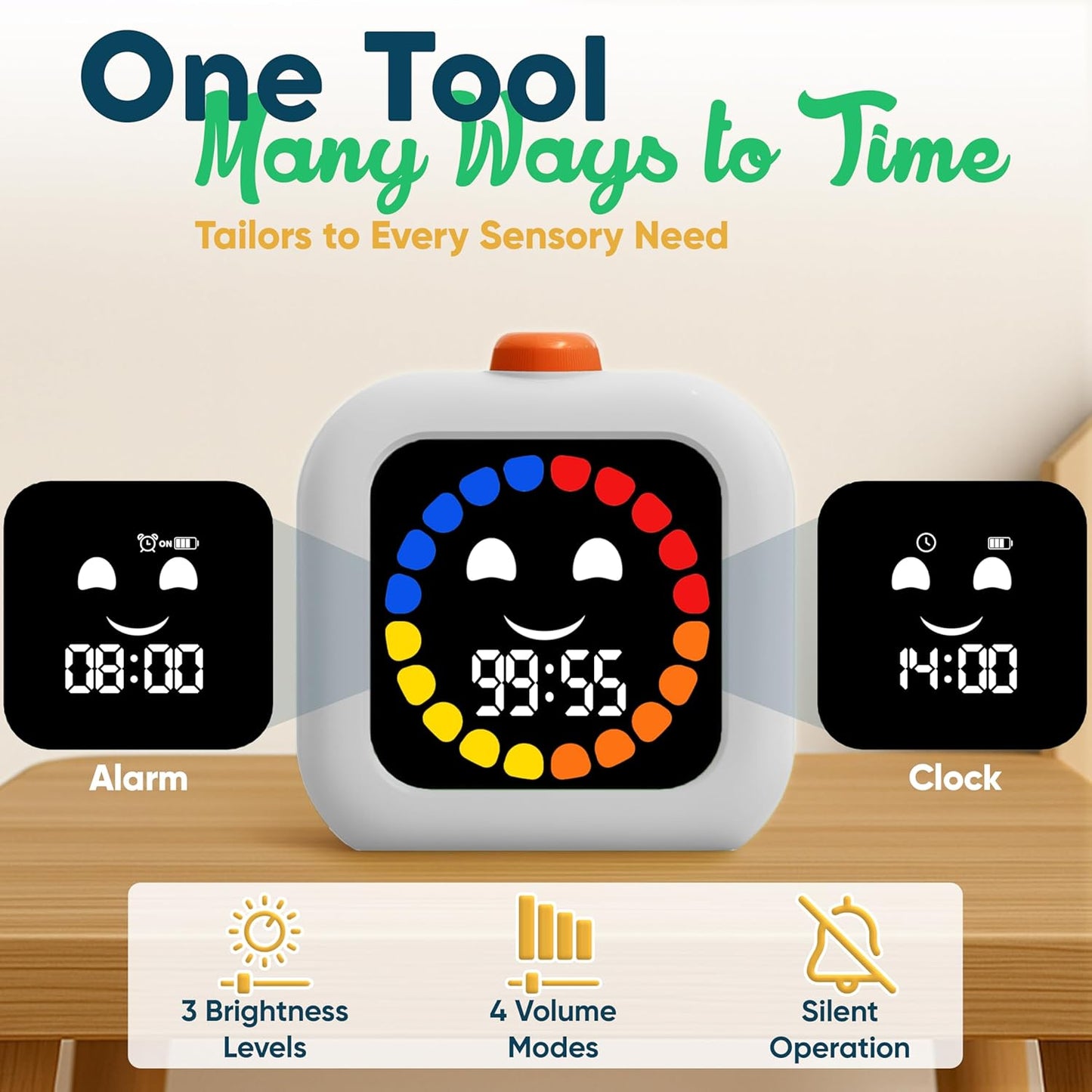 Digital Visual Timer for Kids - Rechargeable 99 Min Timer - Focus & Smoother Routines - Visual Timer for Classroom, ADHD Autism Toddler Support - Daily Use at Home, Therapy or School